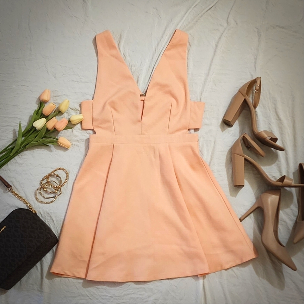 Pink baby doll semi-formal dress